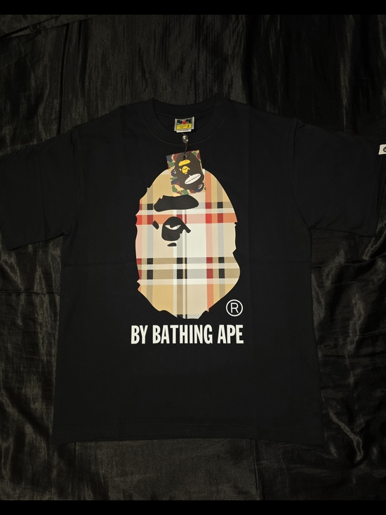 A Bathing Ape Other - Bape x Burberry Check Ape Head T-Shirt, Black